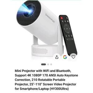Mini Portable Projector with WiFi and Bluetooth 4K mini Projector, projector for